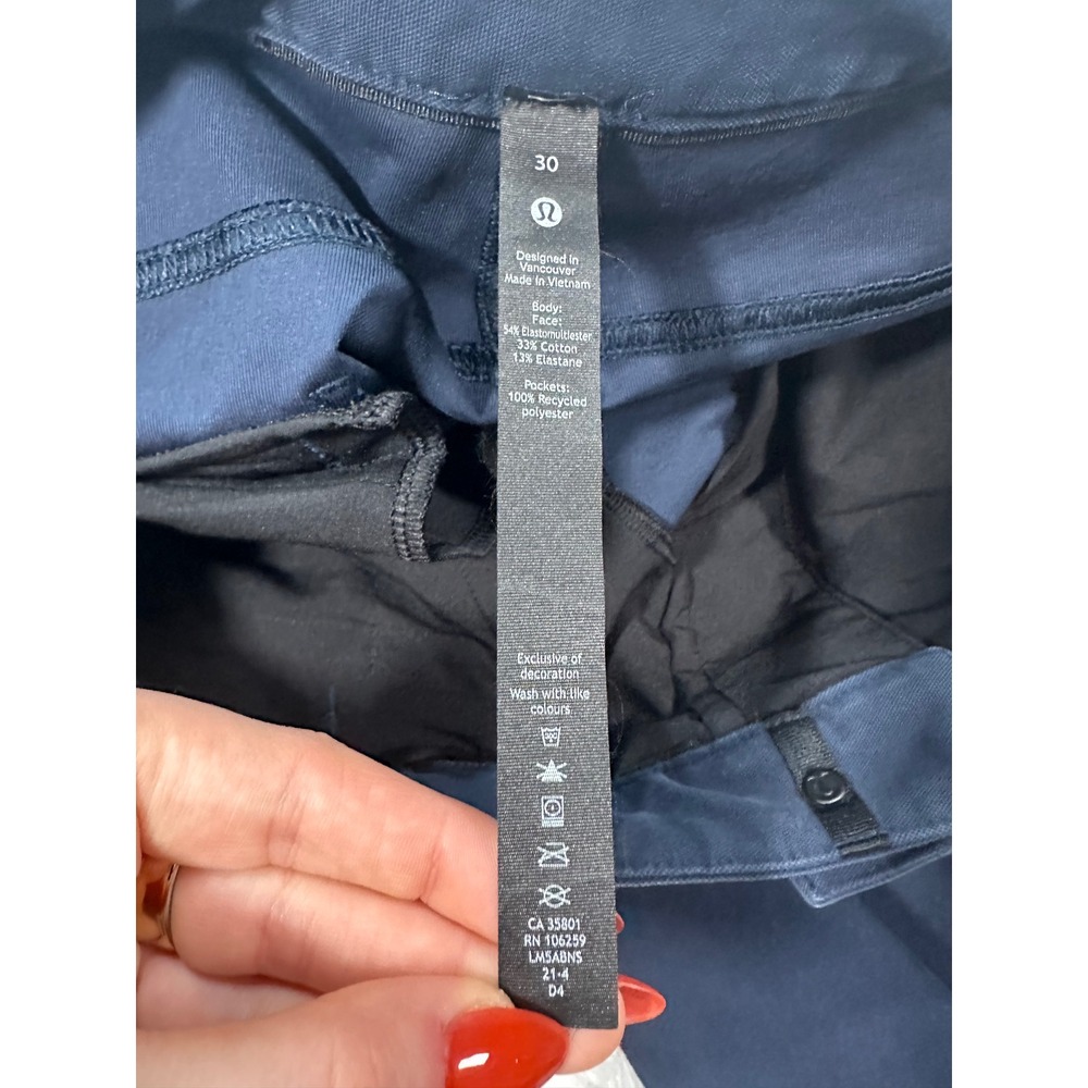 Lululemon ABC Mens Pant Slim *Utilitech‎ *True Navy size 30 - Picture 3 of 5